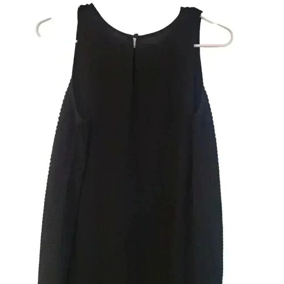 Freeway Women's Black Poly Georgette Beaded Pleated Drop Waist Sleeveless Lined - Picture 10 of 12